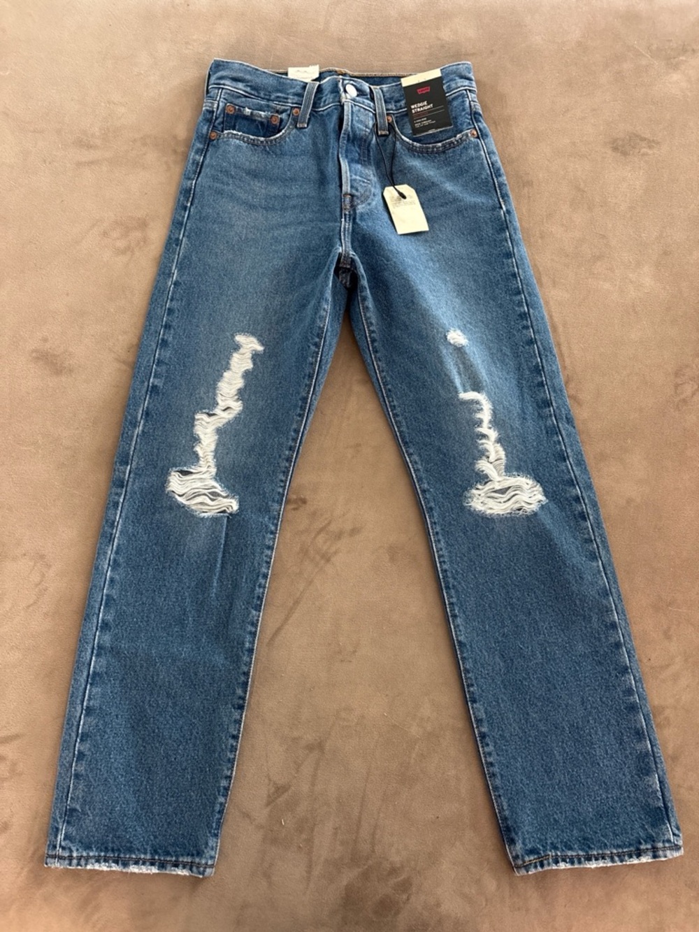 Levi's Medium Blue Denim Jeans with Leather Patch